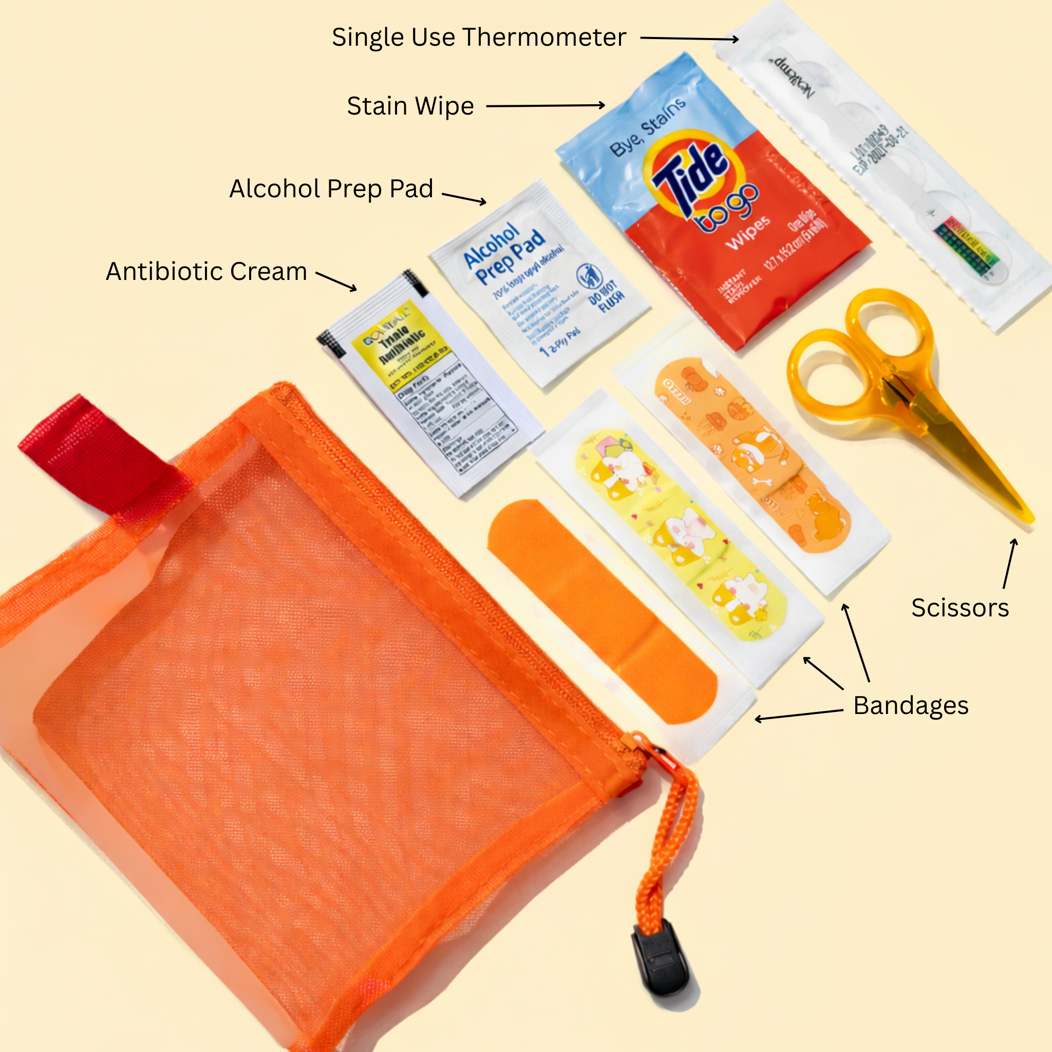 The Diaper Bag Essentials Kit - Yellow/Orange
